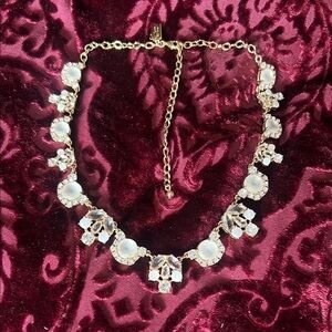 Kate Spade Elegant Gold and White Rhinestone Necklace